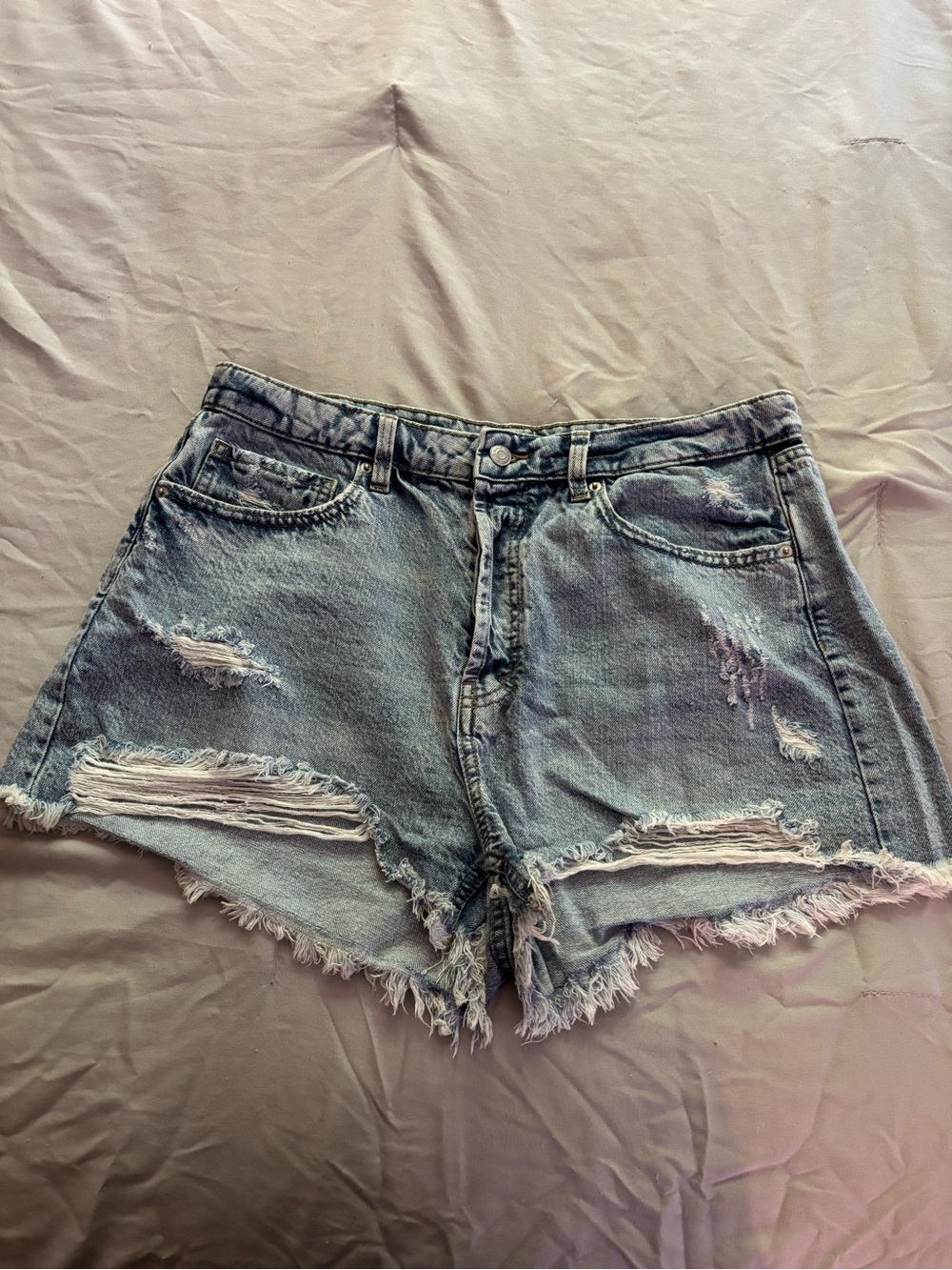 wild fable Light Blue Distressed Denim Shorts